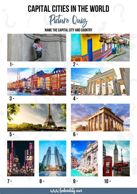capital cities of the world quiz